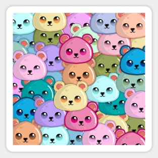 Cute Colored Bears Pattern Sticker